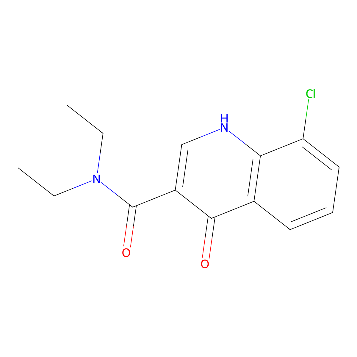 8-chloro-N,N-diethyl-4-hydroxyquinoline-3-carboxamide molecular structure, CAS 1219544-98-5
