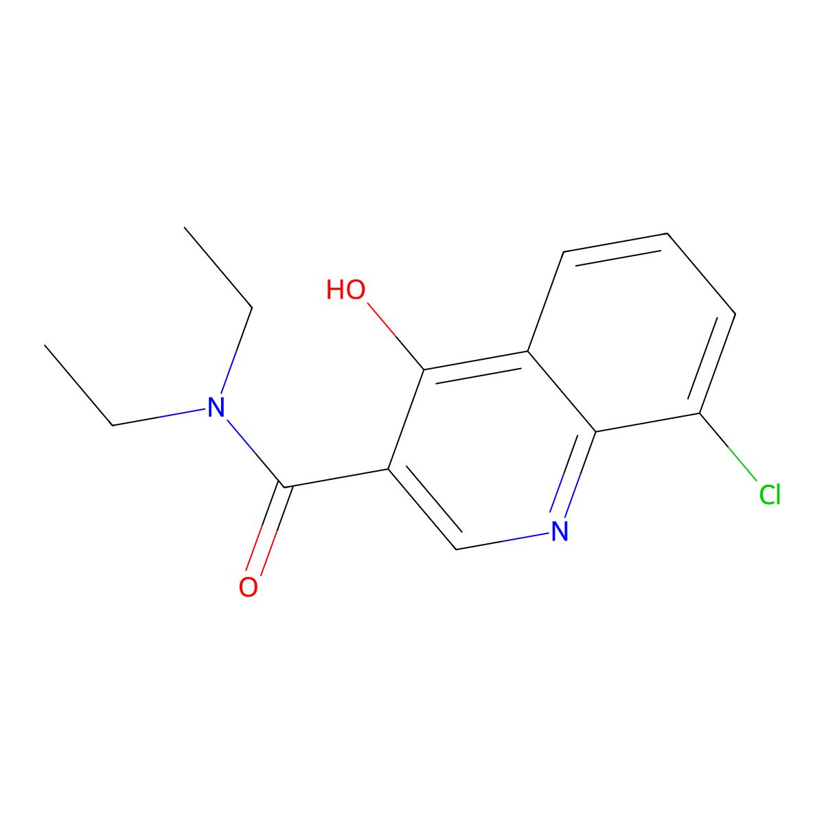 8-chloro-N,N-diethyl-4-hydroxyquinoline-3-carboxamide molecular structure, CAS 1219544-98-5