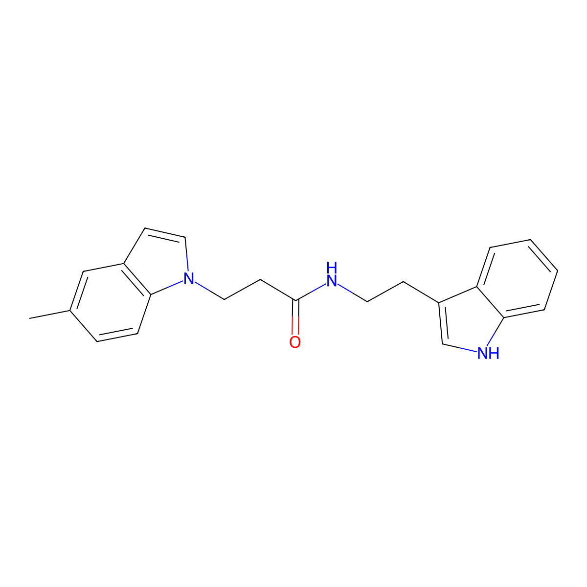 N-(2-(1H-indol-3-yl)ethyl)-3-(5-methyl-1H-indol-1-yl)propanamide molecular structure, CAS 1219545-07-9