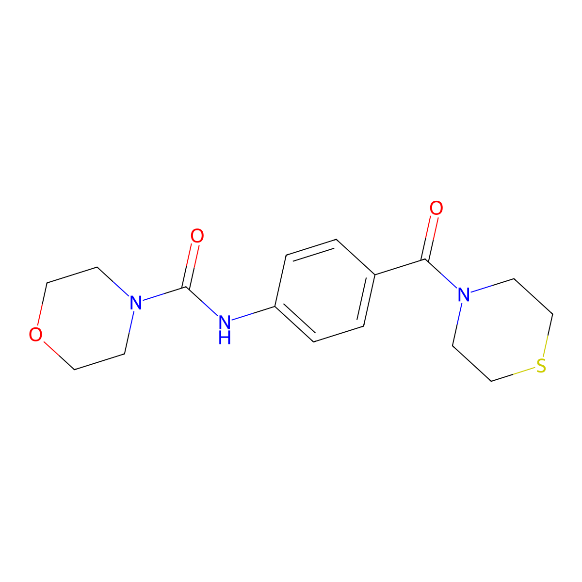 N-[4-(thiomorpholin-4-ylcarbonyl)phenyl]morpholine-4-carboxamide molecular structure, CAS 1219545-11-5