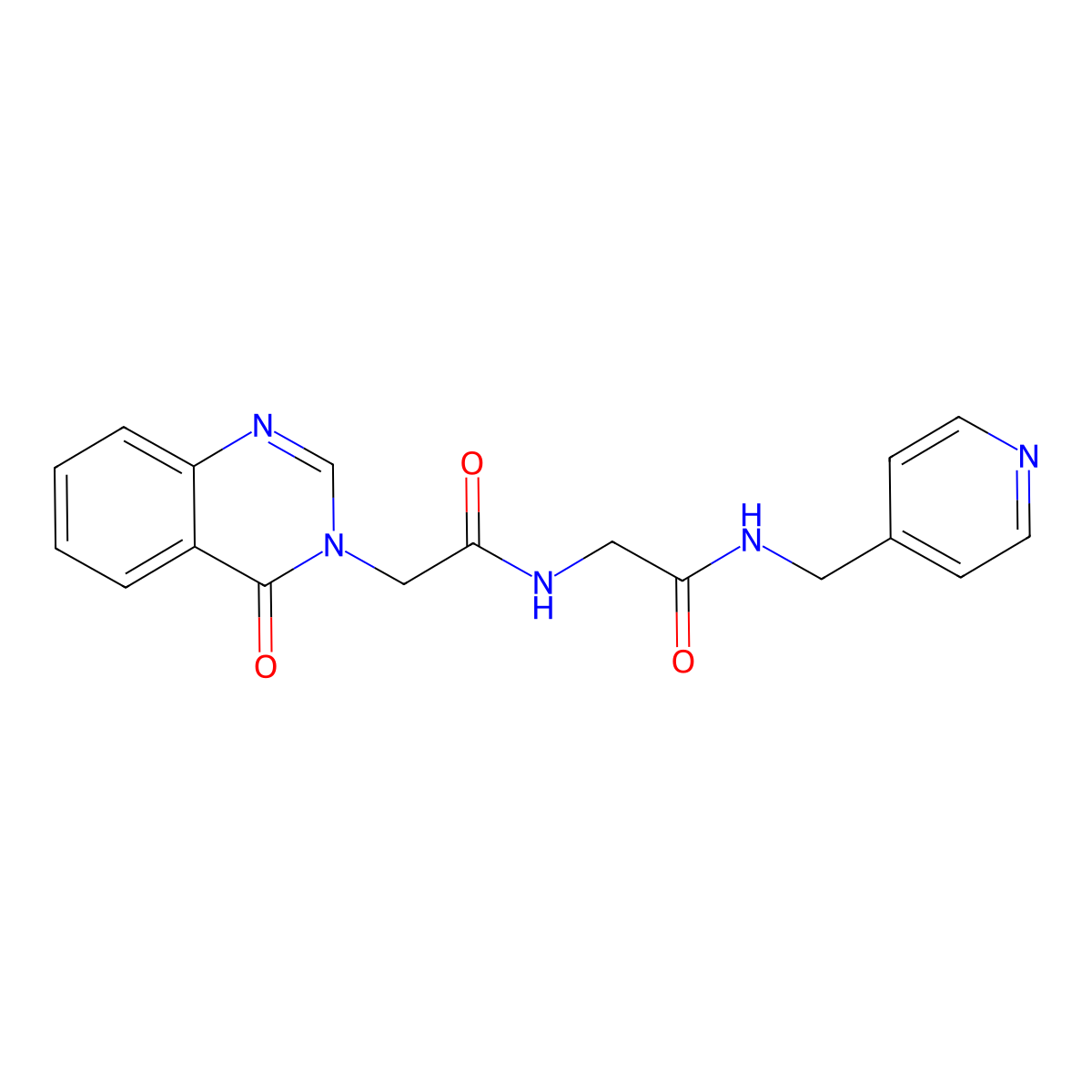 N~2~-[(4-oxoquinazolin-3(4H)-yl)acetyl]-N-(pyridin-4-ylmethyl)glycinamide molecular structure, CAS 1219545-24-0