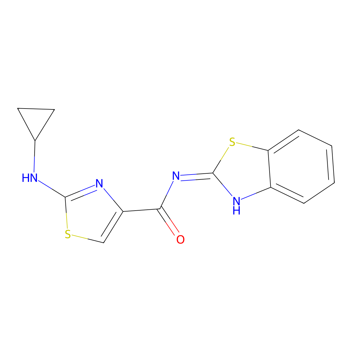 N-[(2E)-1,3-benzothiazol-2(3H)-ylidene]-2-(cyclopropylamino)-1,3-thiazole-4-carboxamide molecular structure, CAS 1219545-27-3