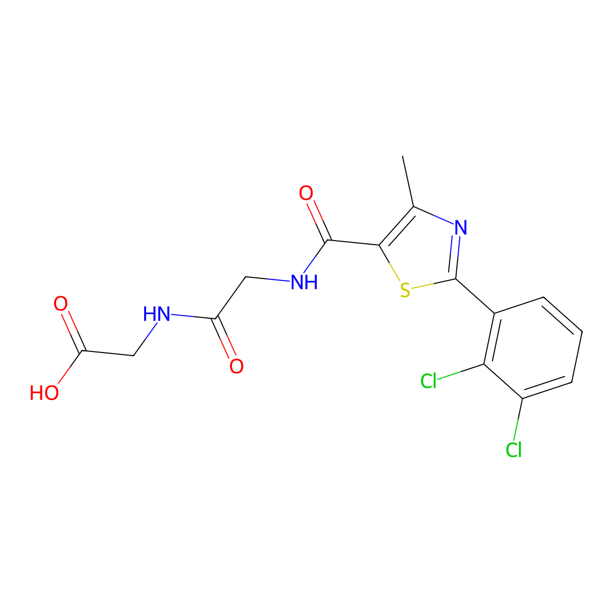 N-{[2-(2,3-dichlorophenyl)-4-methyl-1,3-thiazol-5-yl]carbonyl}glycylglycine molecular structure, CAS 1219545-34-2