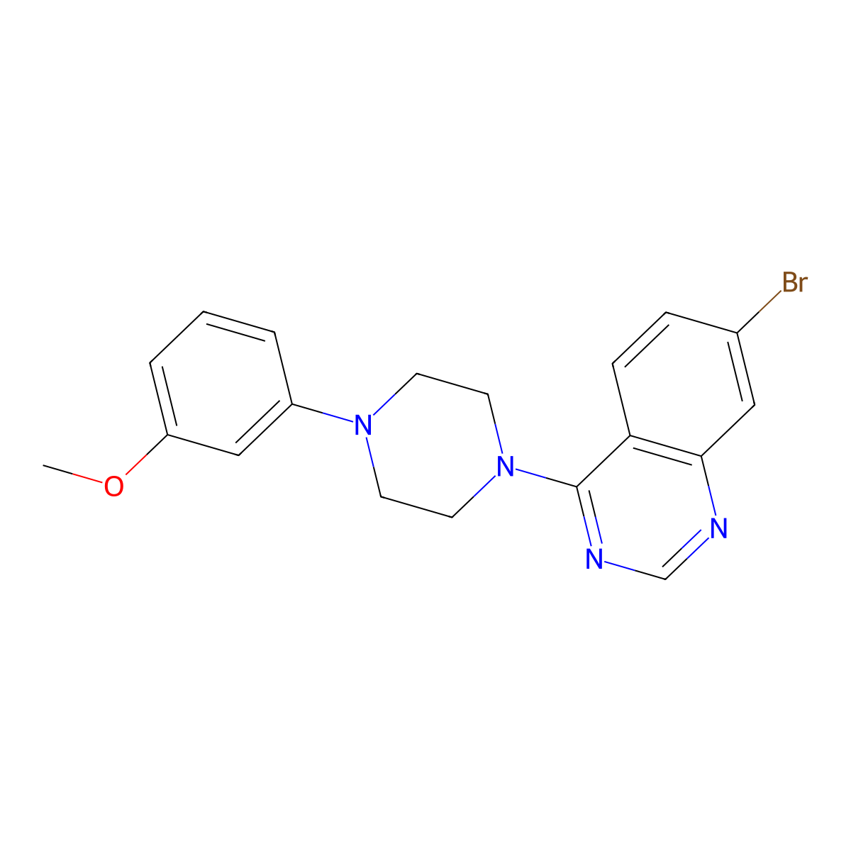 7-Bromo-4-(4-(3-methoxyphenyl)piperazin-1-yl)quinazoline molecular structure, CAS 1219545-35-3