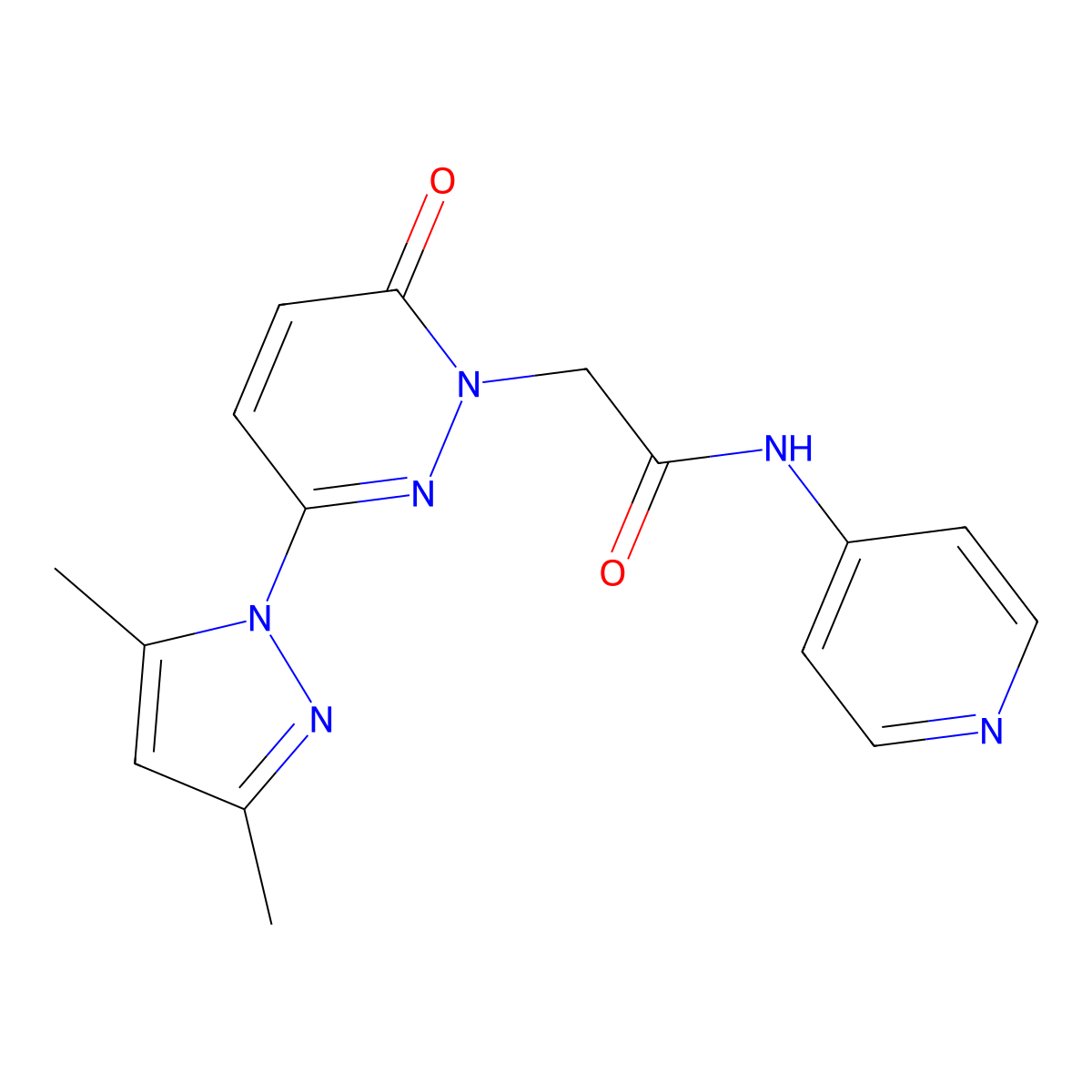 2-(3-(3,5-dimethyl-1H-pyrazol-1-yl)-6-oxopyridazin-1(6H)-yl)-N-(pyridin-4-yl)acetamide molecular structure, CAS 1219545-43-3