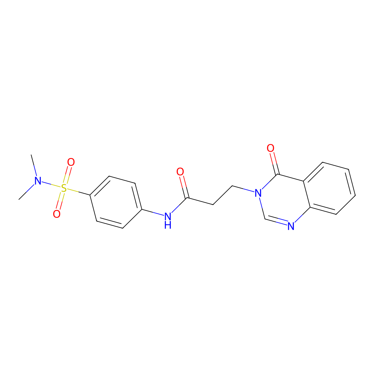 N-[4-(dimethylsulfamoyl)phenyl]-3-(4-oxoquinazolin-3(4H)-yl)propanamide molecular structure, CAS 1219545-56-8