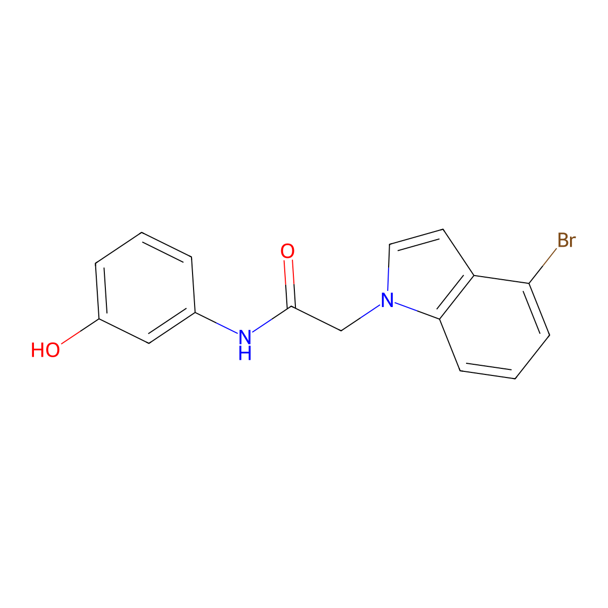 2-(4-bromo-1H-indol-1-yl)-N-(3-hydroxyphenyl)acetamide molecular structure, CAS 1219545-57-9