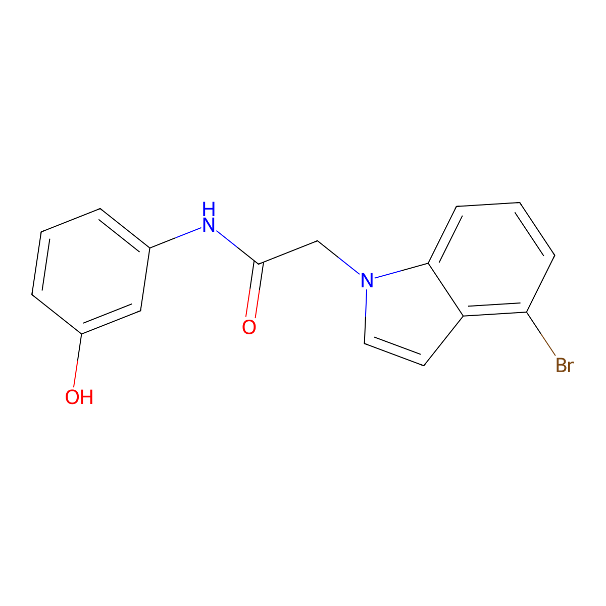 2-(4-bromo-1H-indol-1-yl)-N-(3-hydroxyphenyl)acetamide molecular structure, CAS 1219545-57-9