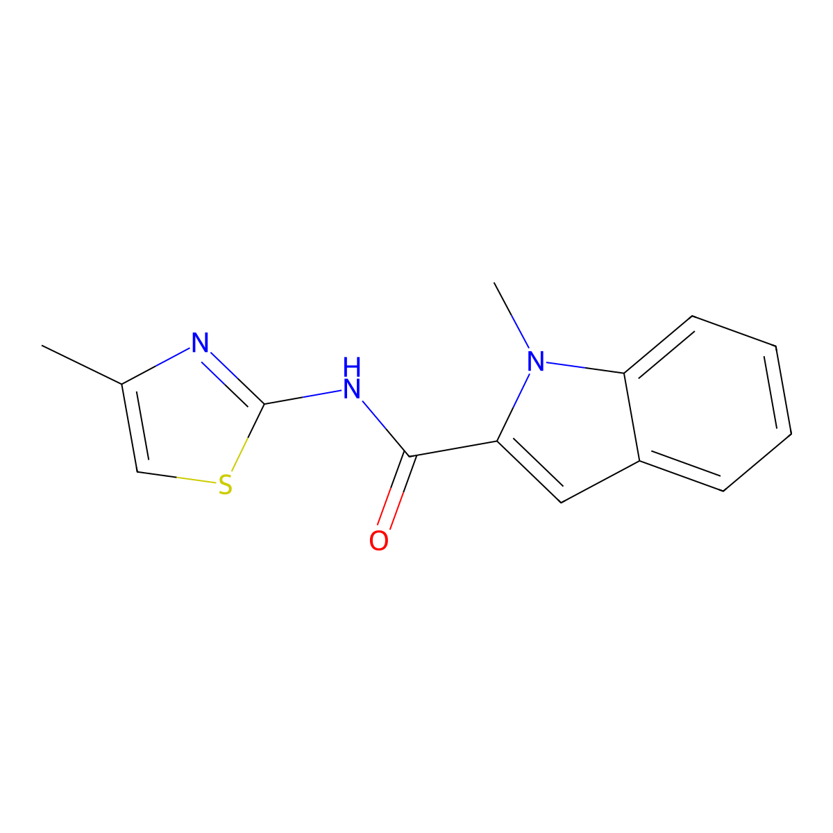 1-methyl-N-[(2Z)-4-methyl-1,3-thiazol-2(3H)-ylidene]-1H-indole-2-carboxamide molecular structure, CAS 1219545-72-8