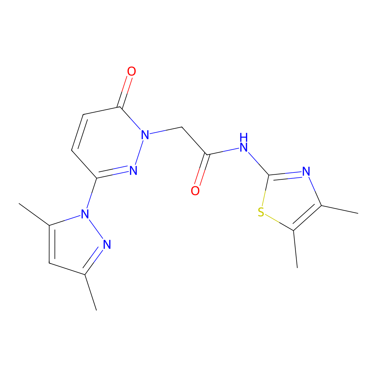 2-(3-(3,5-dimethyl-1H-pyrazol-1-yl)-6-oxopyridazin-1(6H)-yl)-N-(4,5-dimethylthiazol-2-yl)acetamide molecular structure, CAS 1219545-87-5