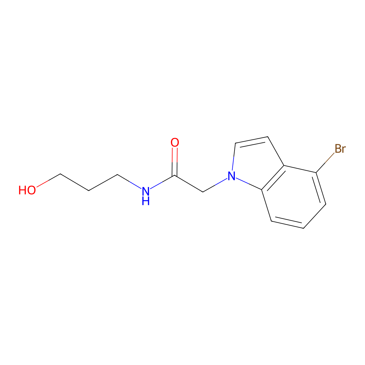 2-(4-bromo-1H-indol-1-yl)-N-(3-hydroxypropyl)acetamide molecular structure, CAS 1219545-91-1