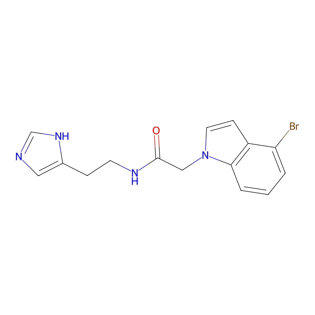 2-(4-bromo-1H-indol-1-yl)-N-[2-(1H-imidazol-4-yl)ethyl]acetamide molecular structure, CAS 1219546-03-8