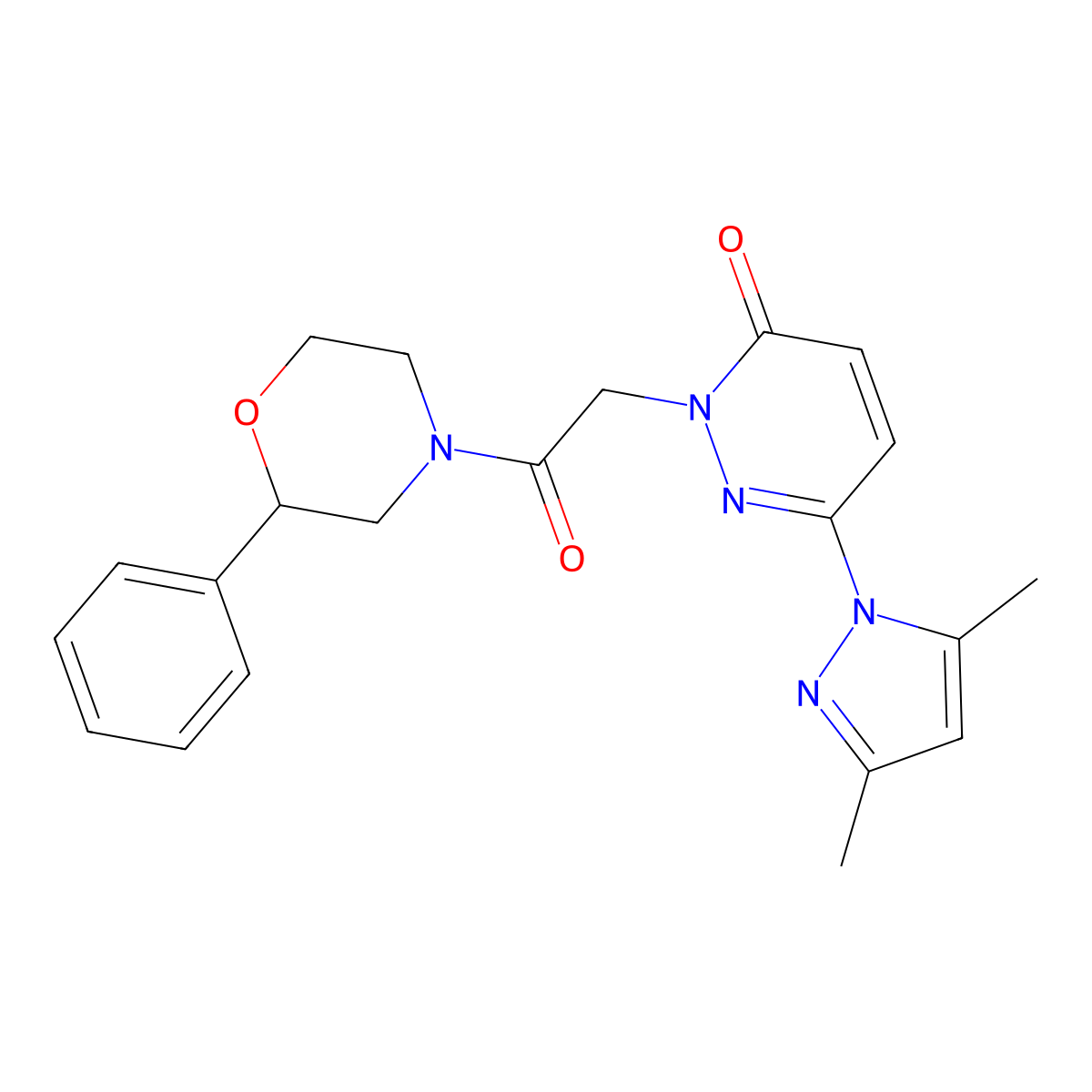 6-(3,5-dimethyl-1H-pyrazol-1-yl)-2-[2-oxo-2-(2-phenylmorpholin-4-yl)ethyl]pyridazin-3(2H)-one molecular structure, CAS 1219546-19-6