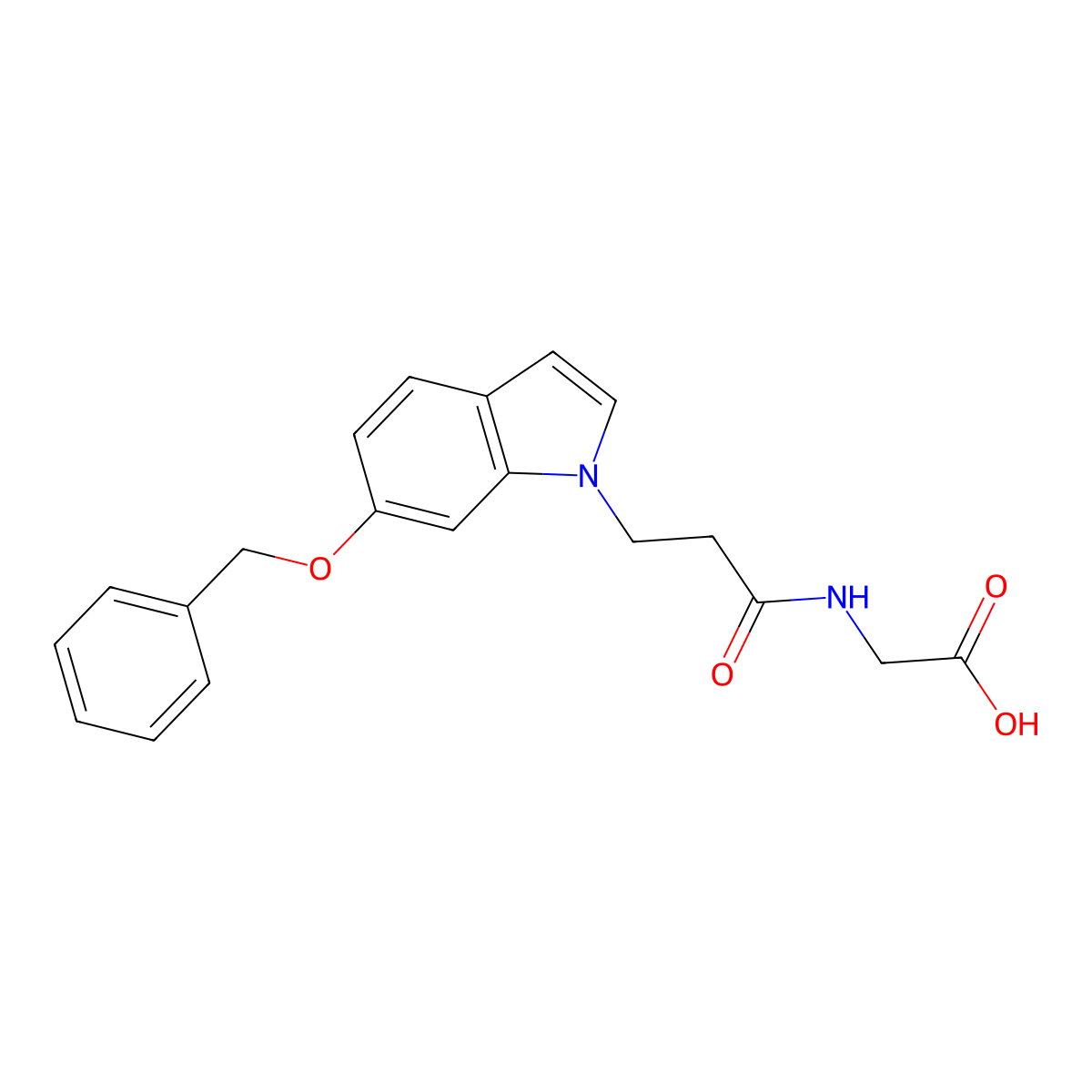 N-{3-[6-(benzyloxy)-1H-indol-1-yl]propanoyl}glycine molecular structure, CAS 1219546-22-1
