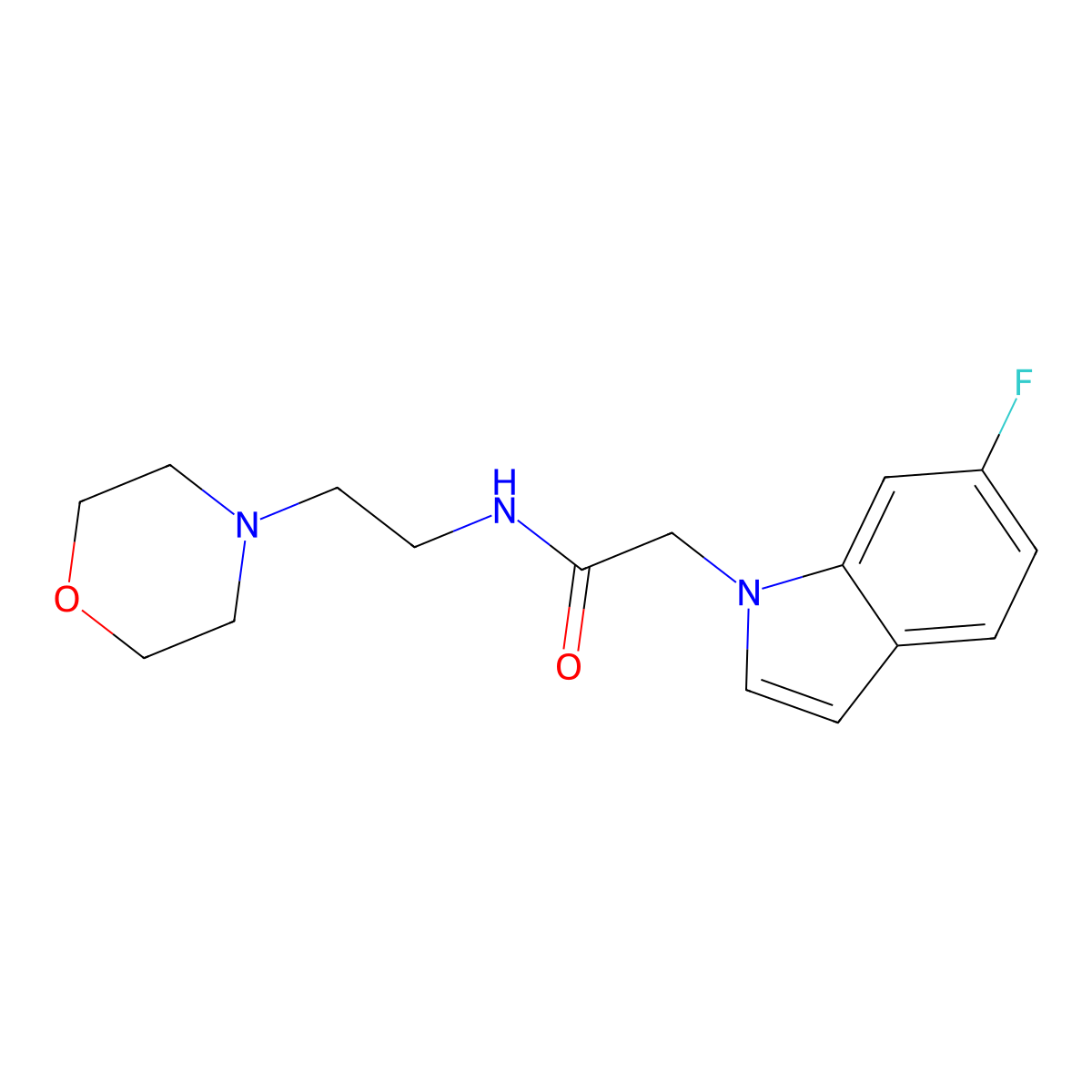 2-(6-fluoro-1H-indol-1-yl)-N-[2-(morpholin-4-yl)ethyl]acetamide molecular structure, CAS 1219546-26-5