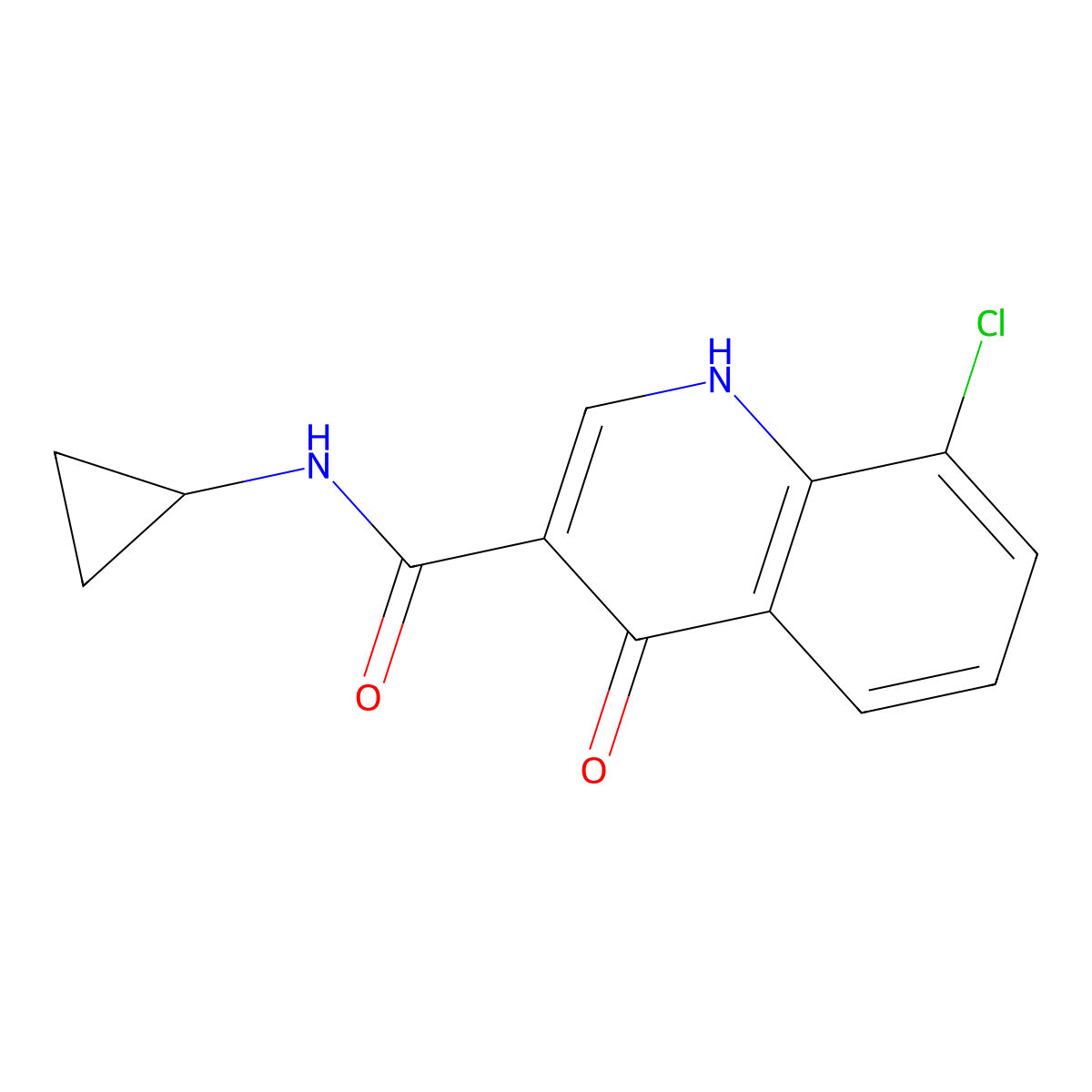 8-chloro-N-cyclopropyl-4-hydroxyquinoline-3-carboxamide molecular structure, CAS 1219546-35-6