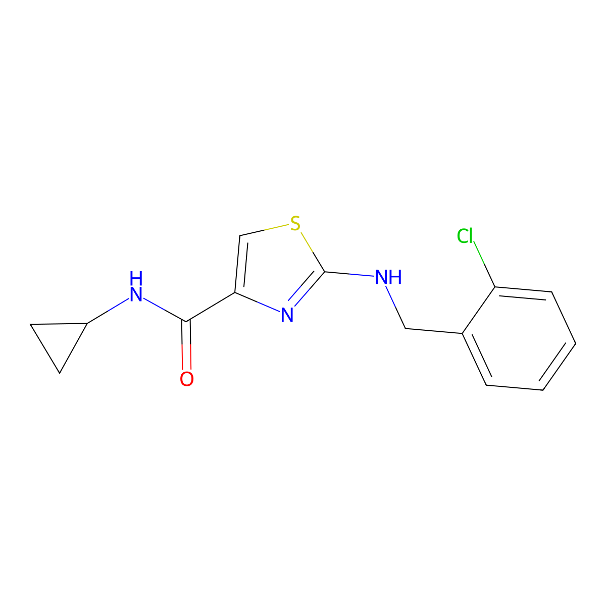 2-[(2-chlorobenzyl)amino]-N-cyclopropyl-1,3-thiazole-4-carboxamide molecular structure, CAS 1219546-36-7