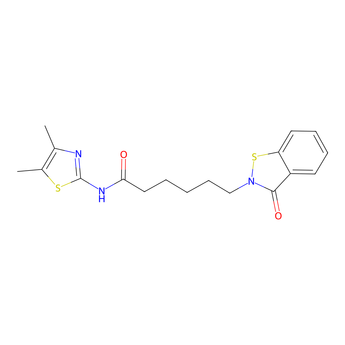 N-[(2E)-4,5-dimethyl-1,3-thiazol-2(3H)-ylidene]-6-(3-oxo-1,2-benzothiazol-2(3H)-yl)hexanamide molecular structure, CAS 1219546-40-3