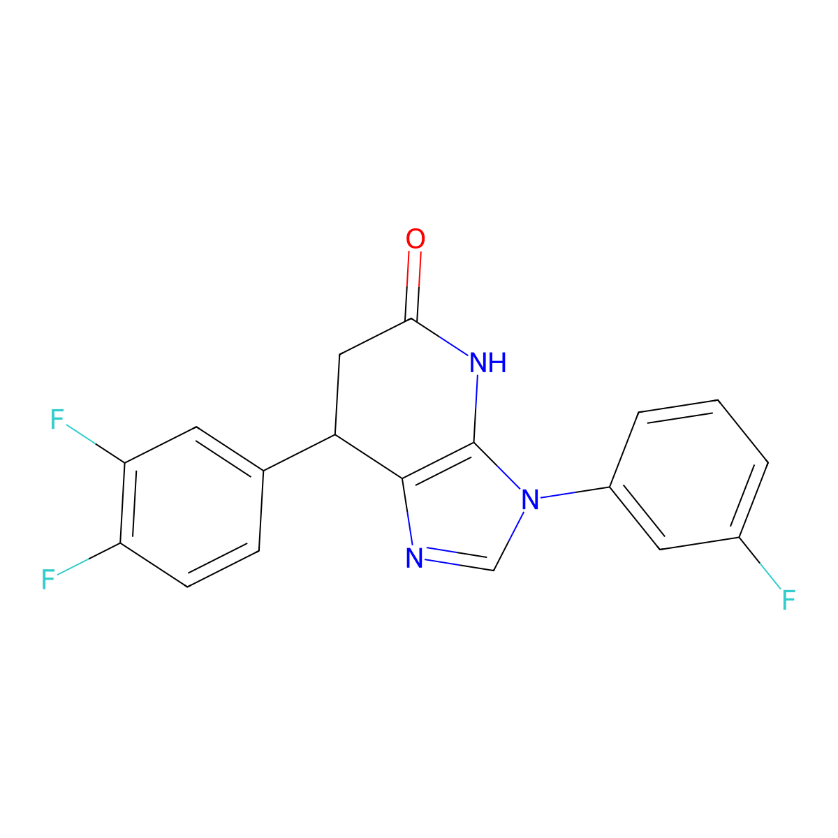 7-(3,4-difluorophenyl)-3-(3-fluorophenyl)-6,7-dihydro-3H-imidazo[4,5-b]pyridin-5-ol molecular structure, CAS 1219546-43-6