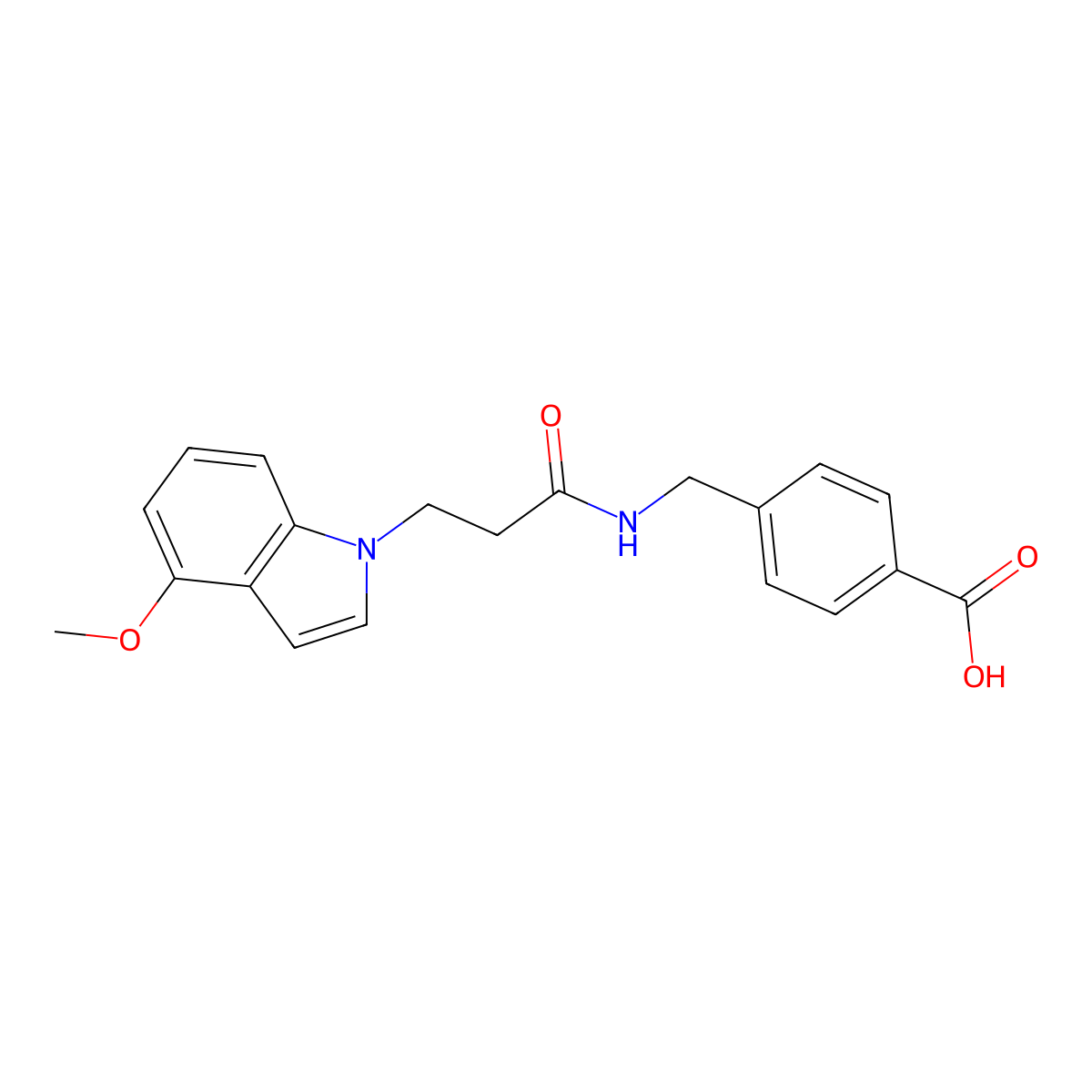 4-({[3-(4-methoxy-1H-indol-1-yl)propanoyl]amino}methyl)benzoic acid molecular structure, CAS 1219546-53-8
