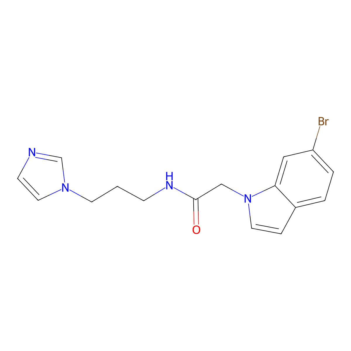 2-(6-bromo-1H-indol-1-yl)-N-[3-(1H-imidazol-1-yl)propyl]acetamide molecular structure, CAS 1219546-56-1