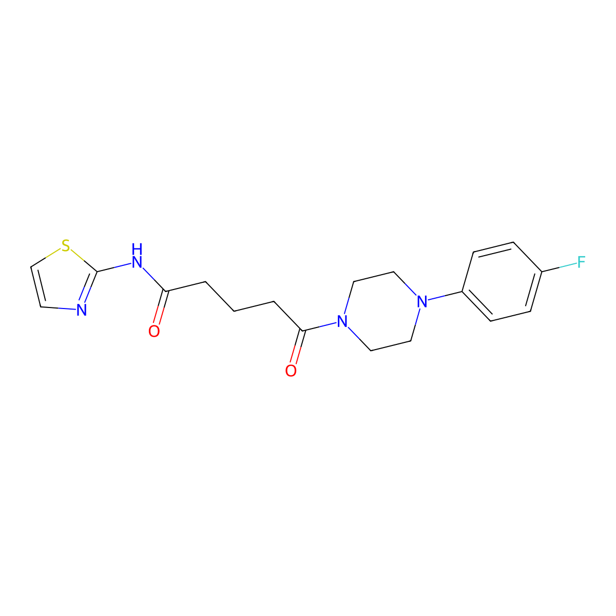 5-[4-(4-fluorophenyl)piperazin-1-yl]-5-oxo-N-(1,3-thiazol-2-yl)pentanamide molecular structure, CAS 1219546-59-4