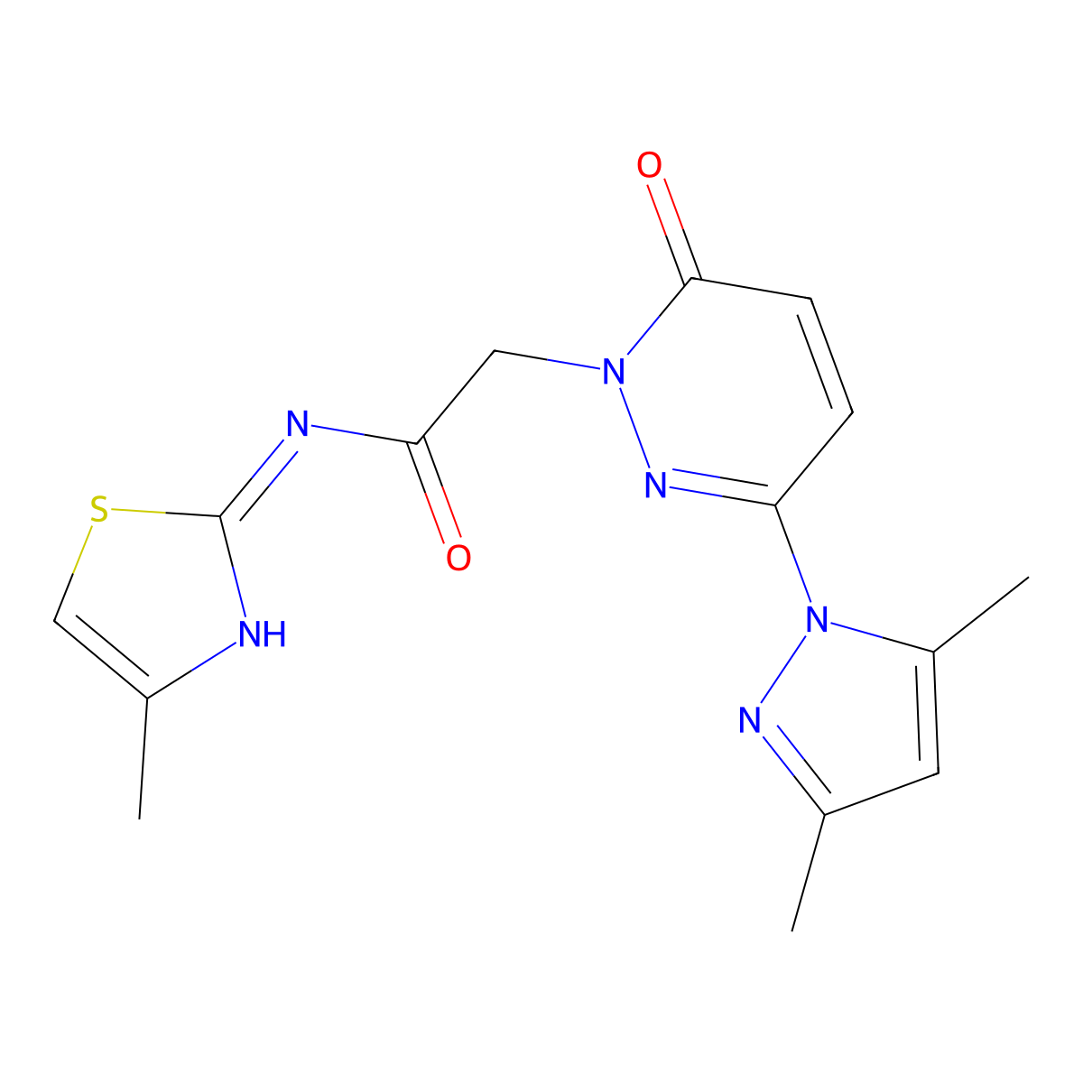 2-(3-(3,5-dimethyl-1H-pyrazol-1-yl)-6-oxopyridazin-1(6H)-yl)-N-(4-methylthiazol-2-yl)acetamide molecular structure, CAS 1219546-66-3