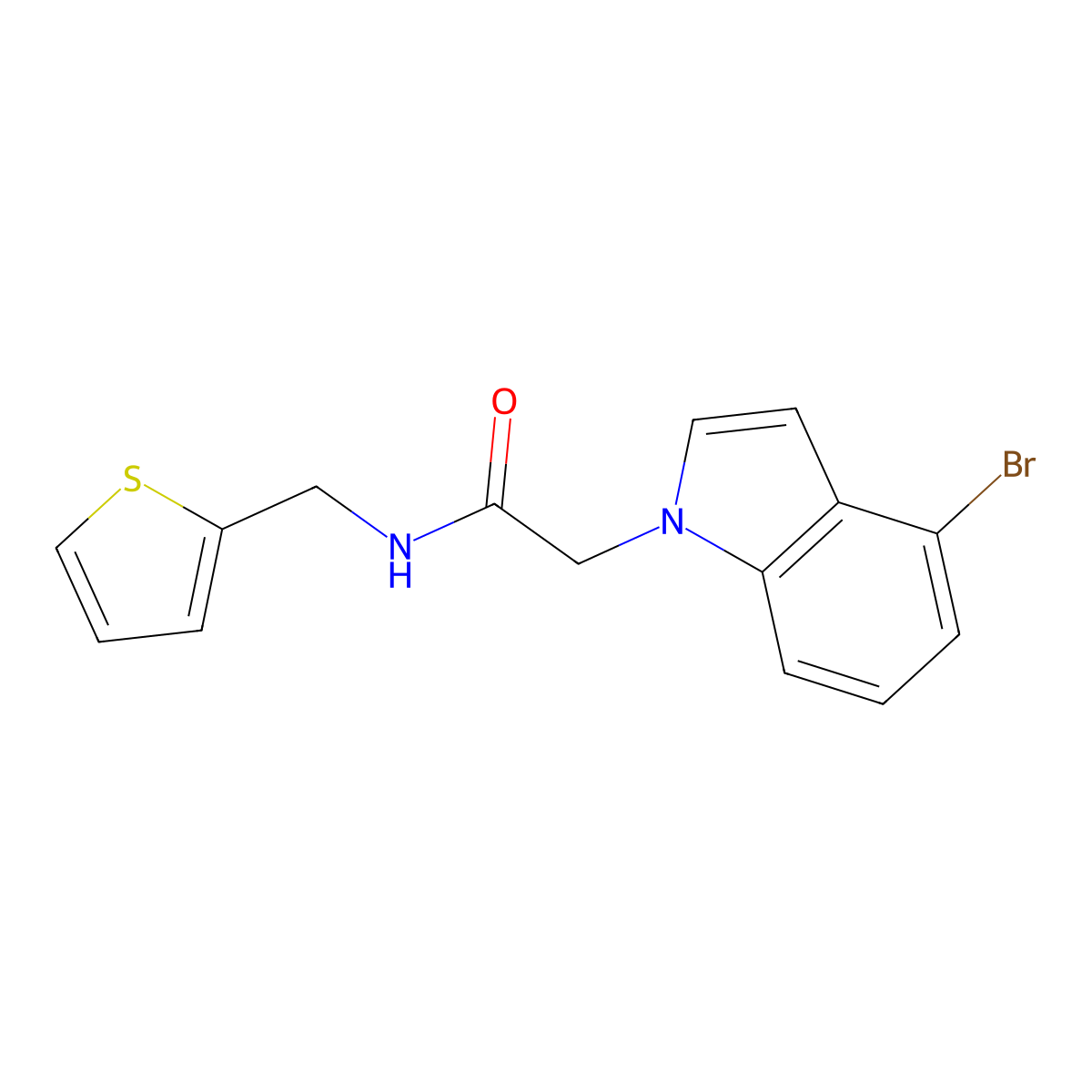 2-(4-bromo-1H-indol-1-yl)-N-(thiophen-2-ylmethyl)acetamide molecular structure, CAS 1219546-70-9