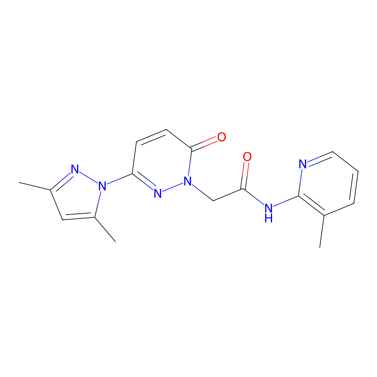 2-(3-(3,5-dimethyl-1H-pyrazol-1-yl)-6-oxopyridazin-1(6H)-yl)-N-(3-methylpyridin-2-yl)acetamide molecular structure, CAS 1219546-79-8