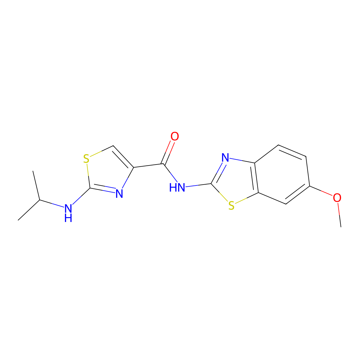 N-[(2E)-6-methoxy-1,3-benzothiazol-2(3H)-ylidene]-2-(propan-2-ylamino)-1,3-thiazole-4-carboxamide molecular structure, CAS 1219546-83-4