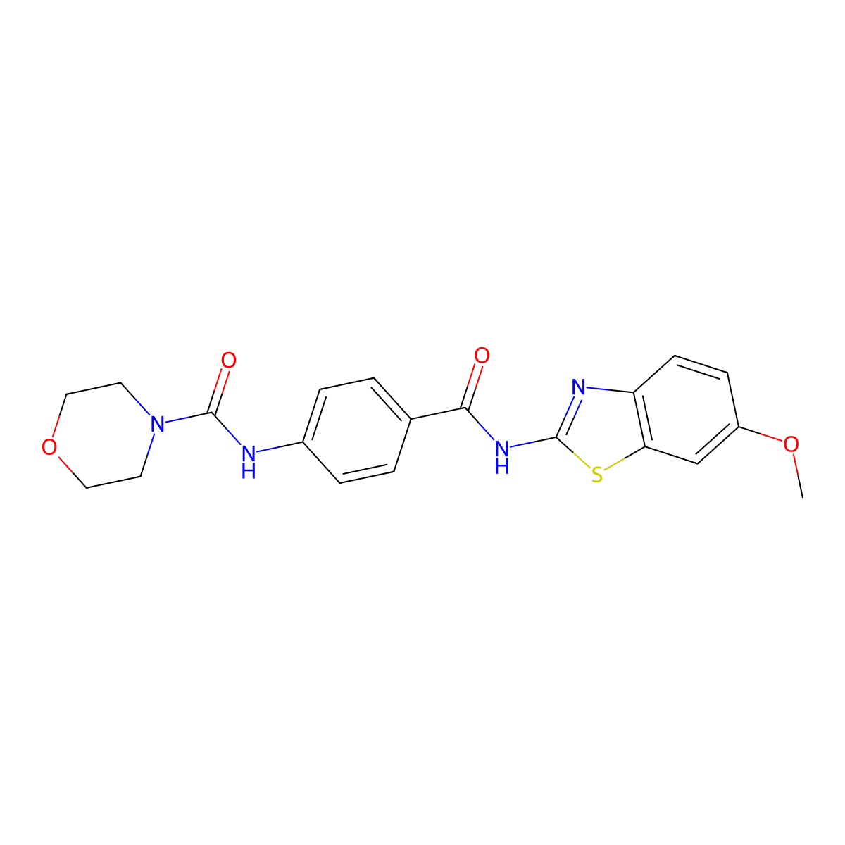 N-(4-{[(2E)-6-methoxy-1,3-benzothiazol-2(3H)-ylidene]carbamoyl}phenyl)morpholine-4-carboxamide molecular structure, CAS 1219547-15-5