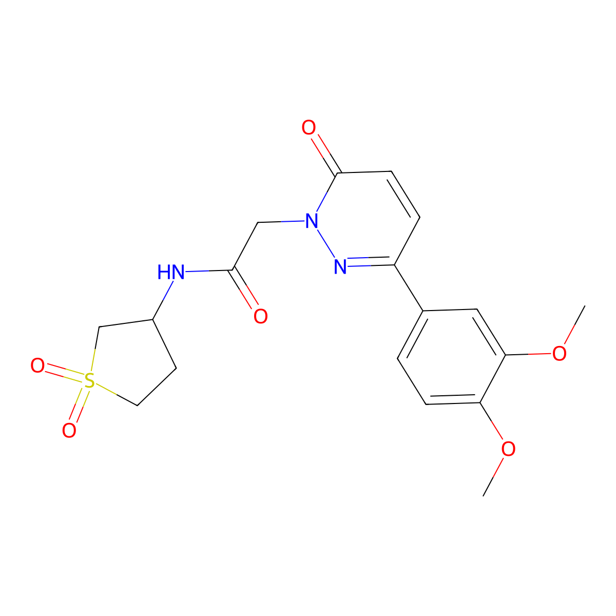 2-[3-(3,4-dimethoxyphenyl)-6-oxopyridazin-1(6H)-yl]-N-(1,1-dioxidotetrahydrothiophen-3-yl)acetamide molecular structure, CAS 1219547-16-6