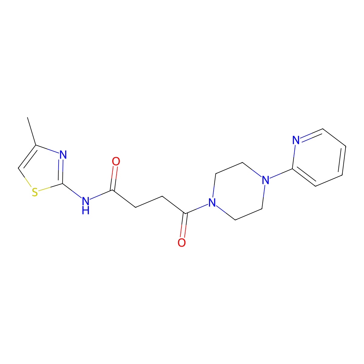 N-[(2Z)-4-methyl-1,3-thiazol-2(3H)-ylidene]-4-oxo-4-[4-(pyridin-2-yl)piperazin-1-yl]butanamide molecular structure, CAS 1219547-39-3