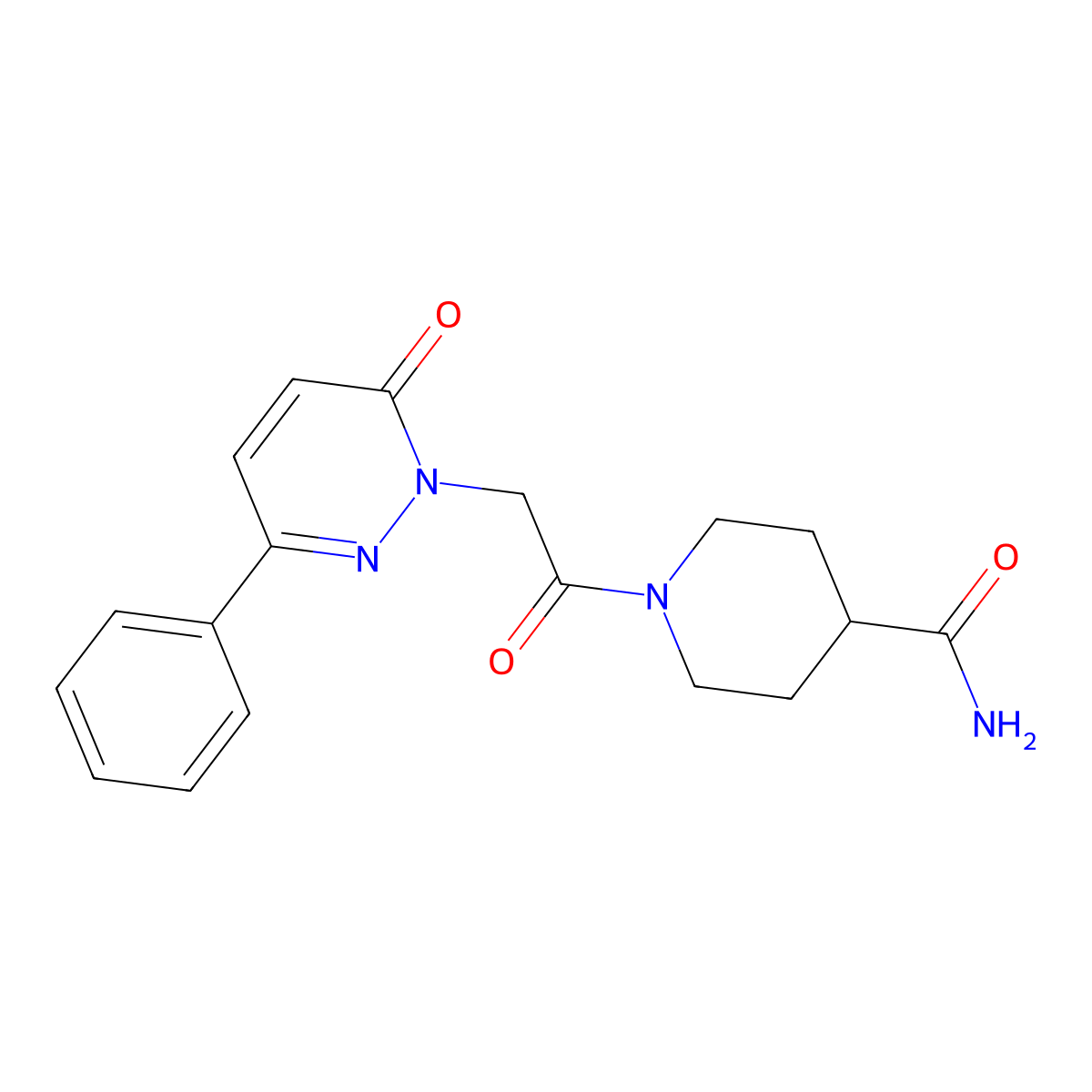 1-[(6-oxo-3-phenyl-1(6H)-pyridazinyl)acetyl]-4-piperidinecarboxamide molecular structure, CAS 1219547-49-5