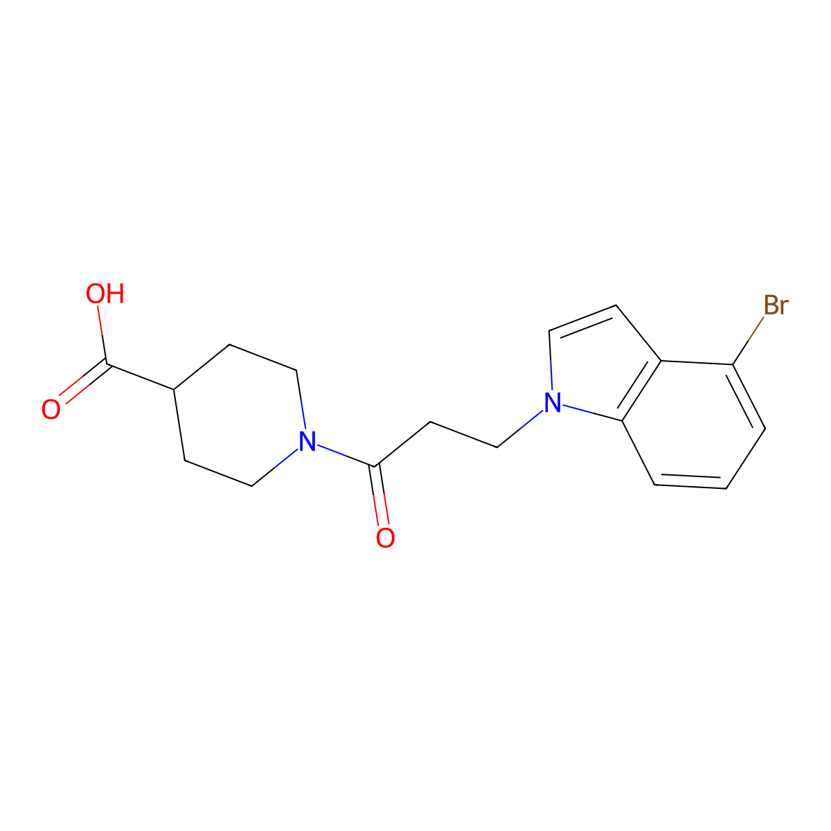1-[3-(4-bromo-1H-indol-1-yl)propanoyl]piperidine-4-carboxylic acid molecular structure, CAS 1219547-57-5