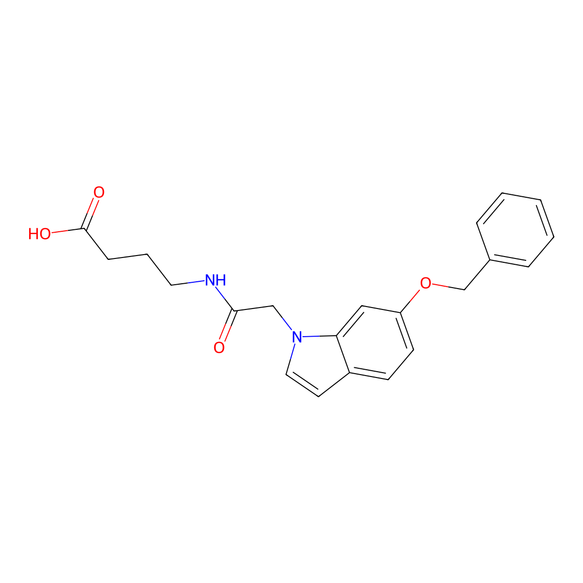 4-({[6-(benzyloxy)-1H-indol-1-yl]acetyl}amino)butanoic acid molecular structure, CAS 1219547-65-5