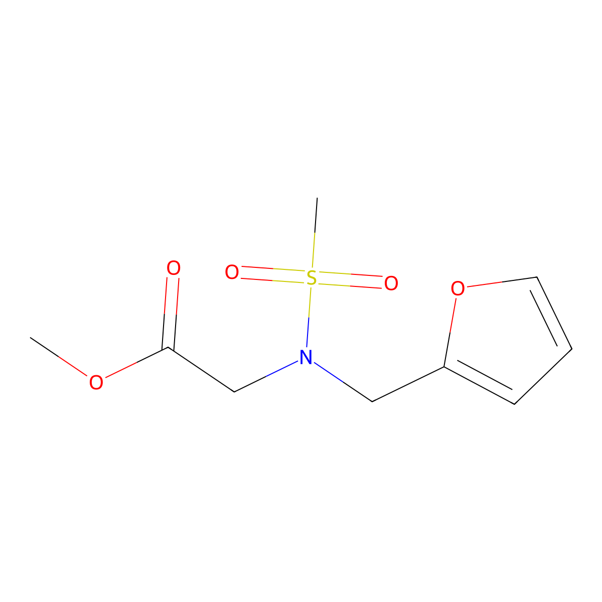 methyl 2-(N-(furan-2-ylmethyl)methylsulfonamido)acetate molecular structure, CAS 1219547-73-5