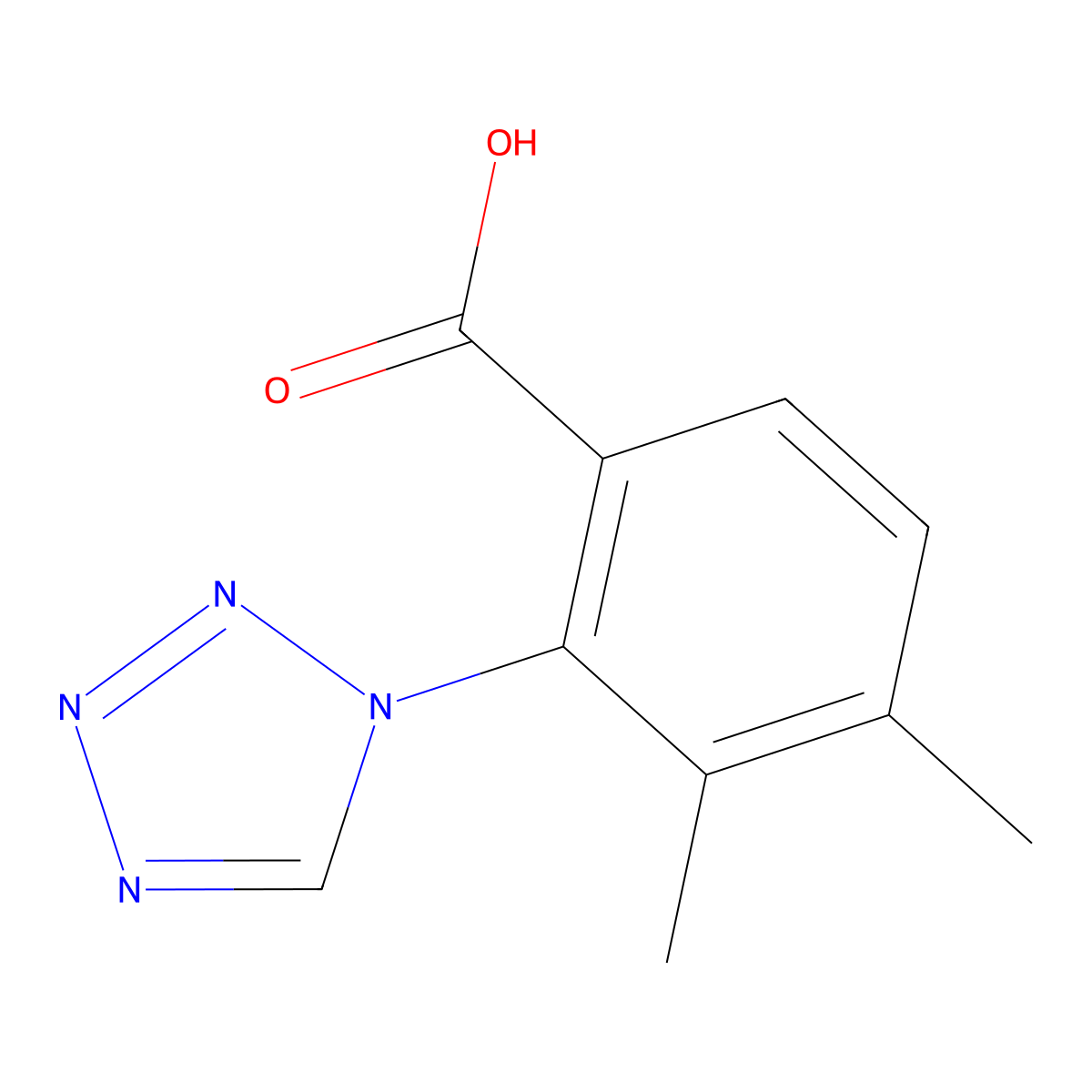 3,4-dimethyl-2-(1H-tetrazol-1-yl)benzoic acid molecular structure, CAS 1219547-74-6