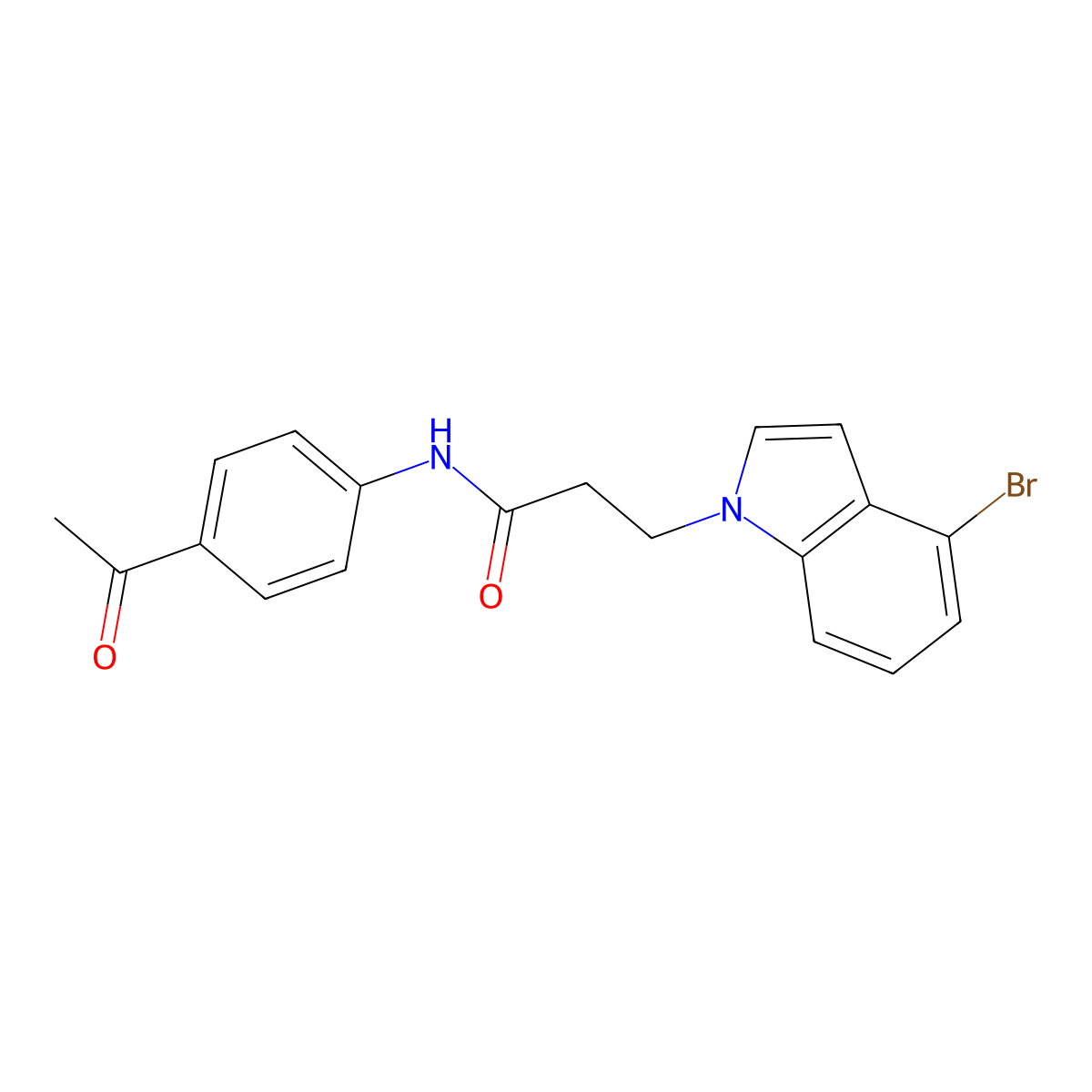 N-(4-acetylphenyl)-3-(4-bromo-1H-indol-1-yl)propanamide molecular structure, CAS 1219547-82-6