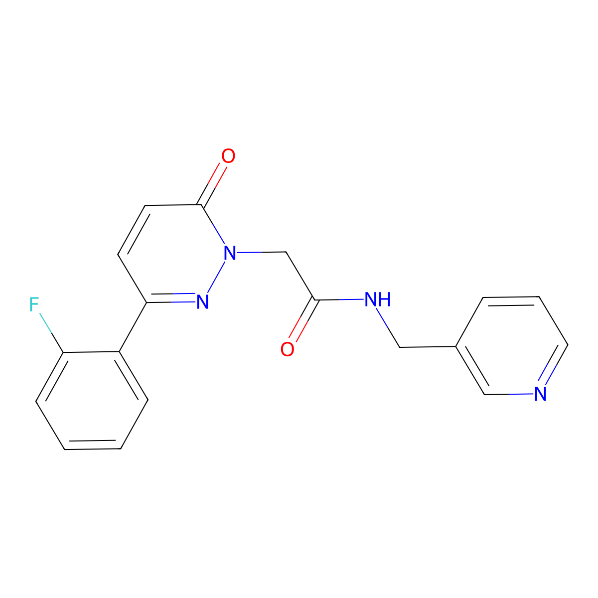2-[3-(2-fluorophenyl)-6-oxo-1(6H)-pyridazinyl]-N-(3-pyridinylmethyl)acetamide molecular structure, CAS 1219548-05-6
