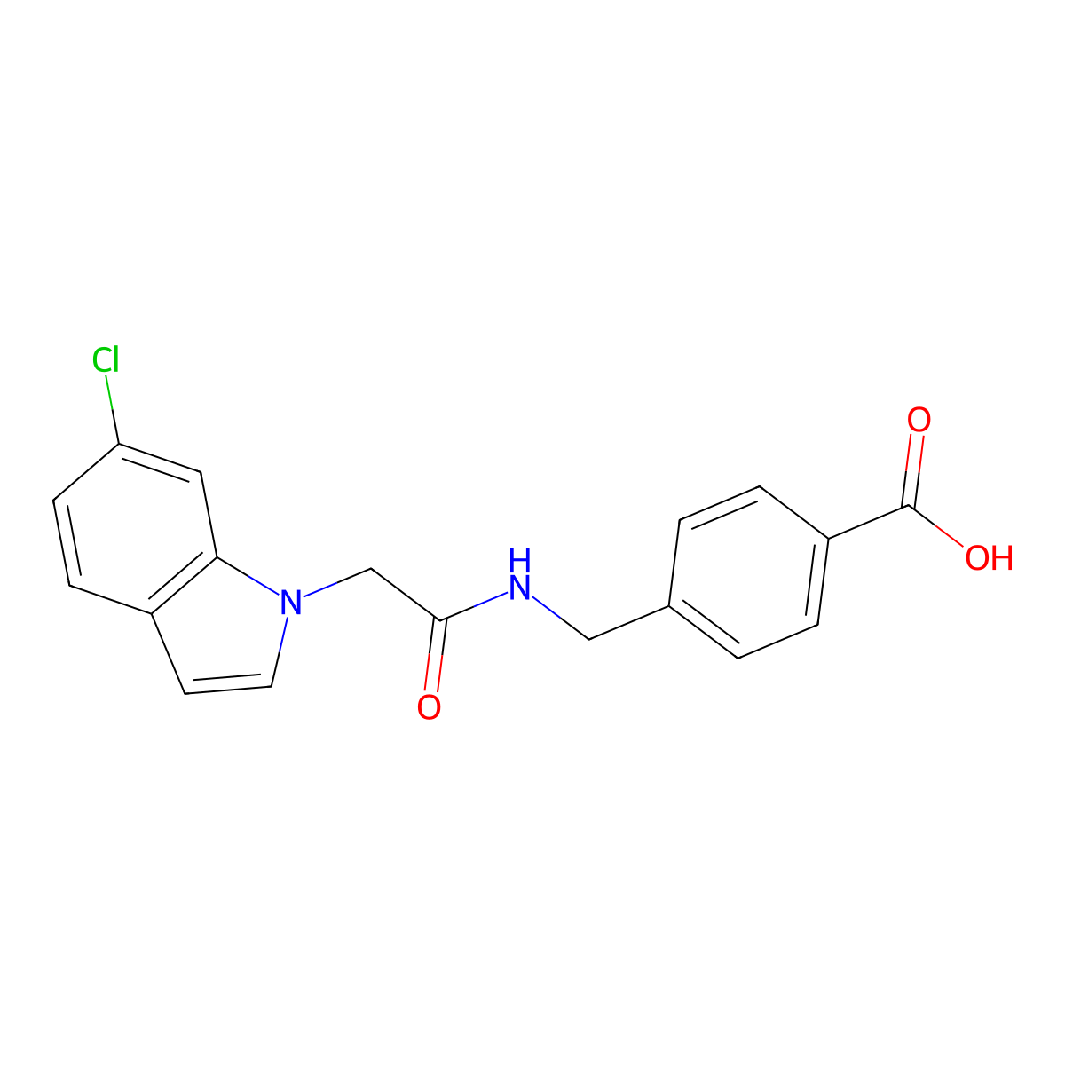 4-({[(6-chloro-1H-indol-1-yl)acetyl]amino}methyl)benzoic acid molecular structure, CAS 1219548-07-8