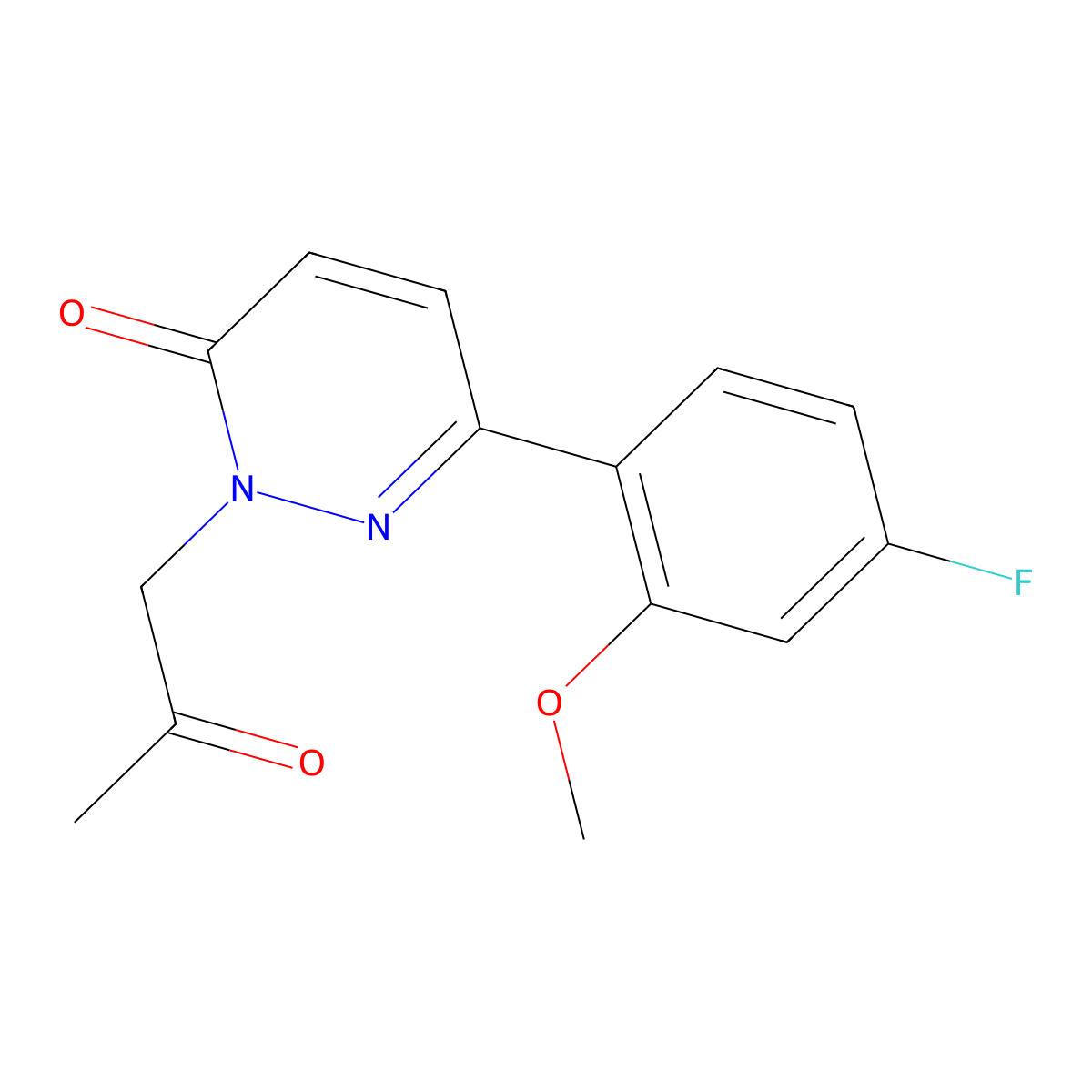 6-(4-fluoro-2-methoxyphenyl)-2-(2-oxopropyl)pyridazin-3(2H)-one molecular structure, CAS 1219548-09-0