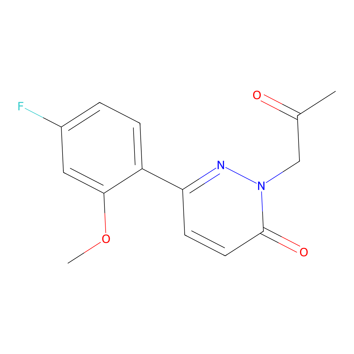 6-(4-fluoro-2-methoxyphenyl)-2-(2-oxopropyl)pyridazin-3(2H)-one molecular structure, CAS 1219548-09-0