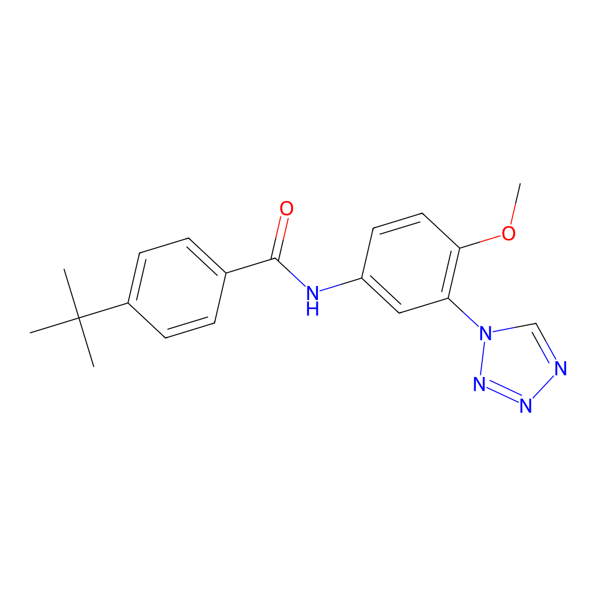 4-tert-butyl-N-[4-methoxy-3-(1H-tetrazol-1-yl)phenyl]benzamide molecular structure, CAS 1219548-12-5