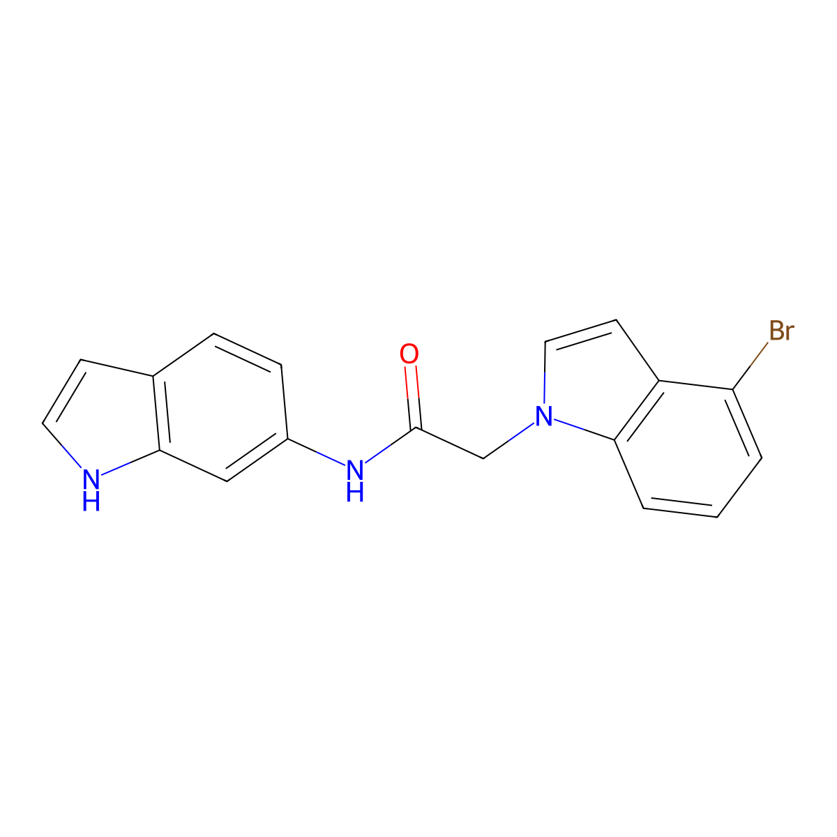 2-(4-bromo-1H-indol-1-yl)-N-(1H-indol-6-yl)acetamide molecular structure, CAS 1219548-32-9