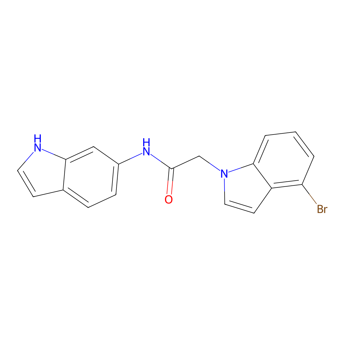 2-(4-bromo-1H-indol-1-yl)-N-(1H-indol-6-yl)acetamide molecular structure, CAS 1219548-32-9