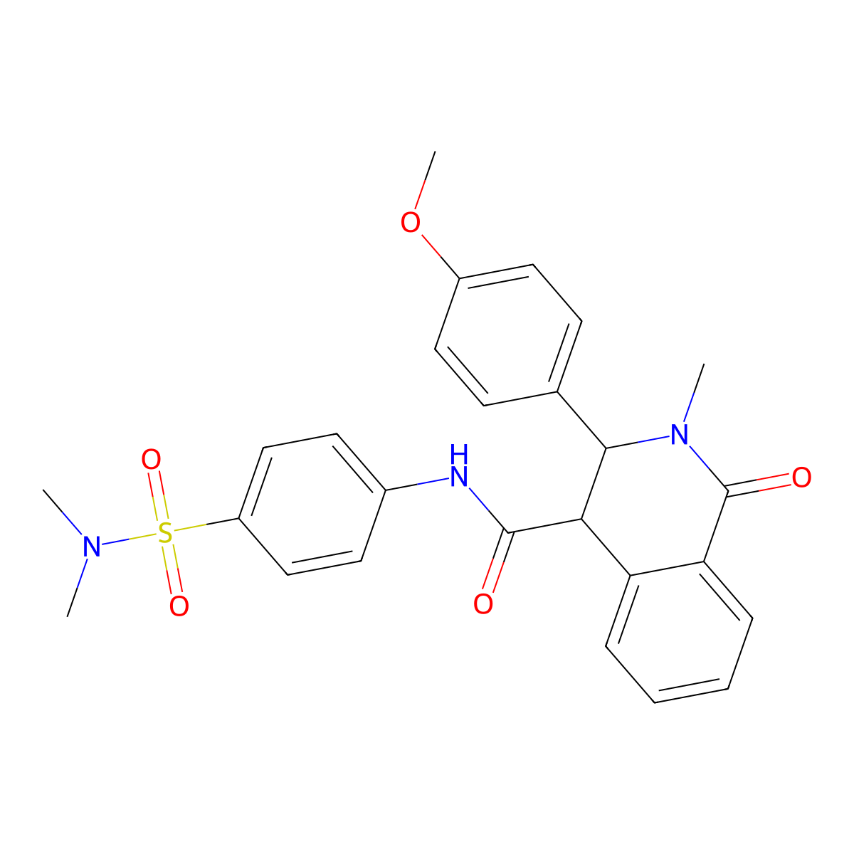 N-[4-(dimethylsulfamoyl)phenyl]-3-(4-methoxyphenyl)-2-methyl-1-oxo-1,2,3,4-tetrahydroisoquinoline-4-carboxamide molecular structure, CAS 1219548-39-6