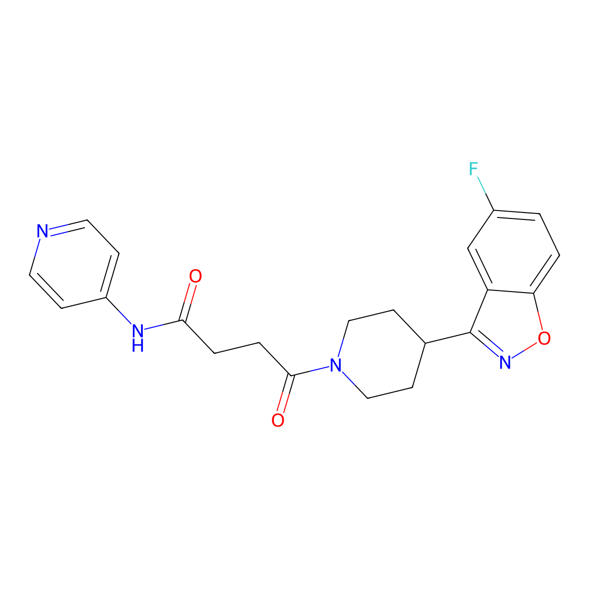 4-[4-(5-fluoro-1,2-benzisoxazol-3-yl)piperidino]-4-oxo-N-(4-pyridyl)butanamide molecular structure, CAS 1219548-42-1