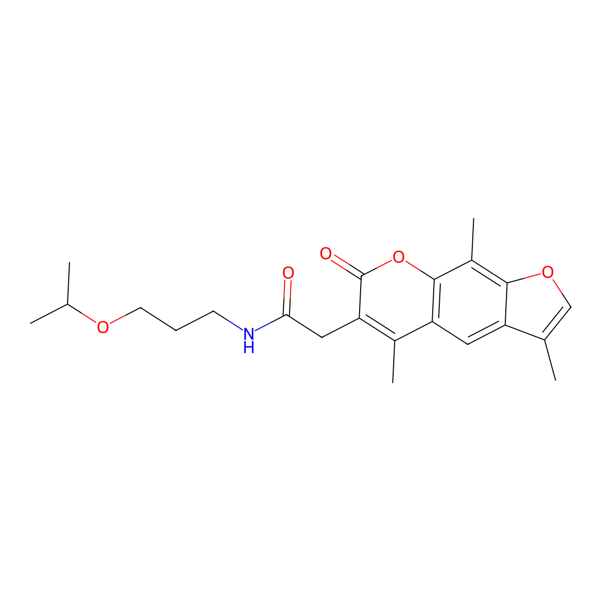 N-(3-isopropoxypropyl)-2-(3,5,9-trimethyl-7-oxo-7H-furo[3,2-g]chromen-6-yl)acetamide molecular structure, CAS 1219548-45-4