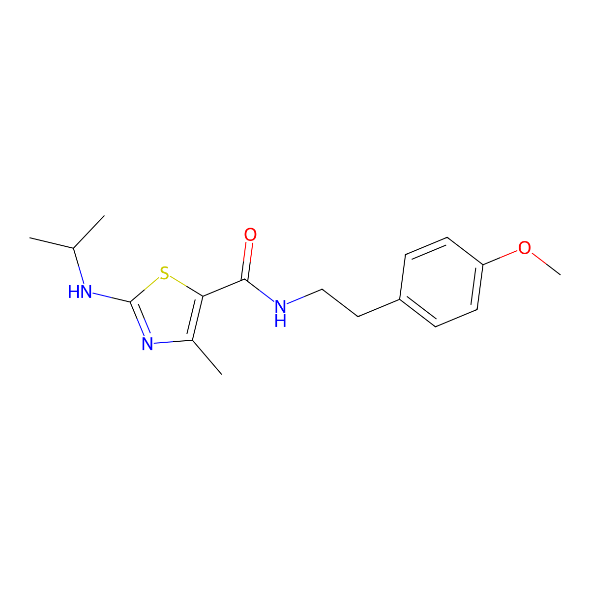 N-[2-(4-methoxyphenyl)ethyl]-4-methyl-2-(propan-2-ylamino)-1,3-thiazole-5-carboxamide molecular structure, CAS 1219548-51-2